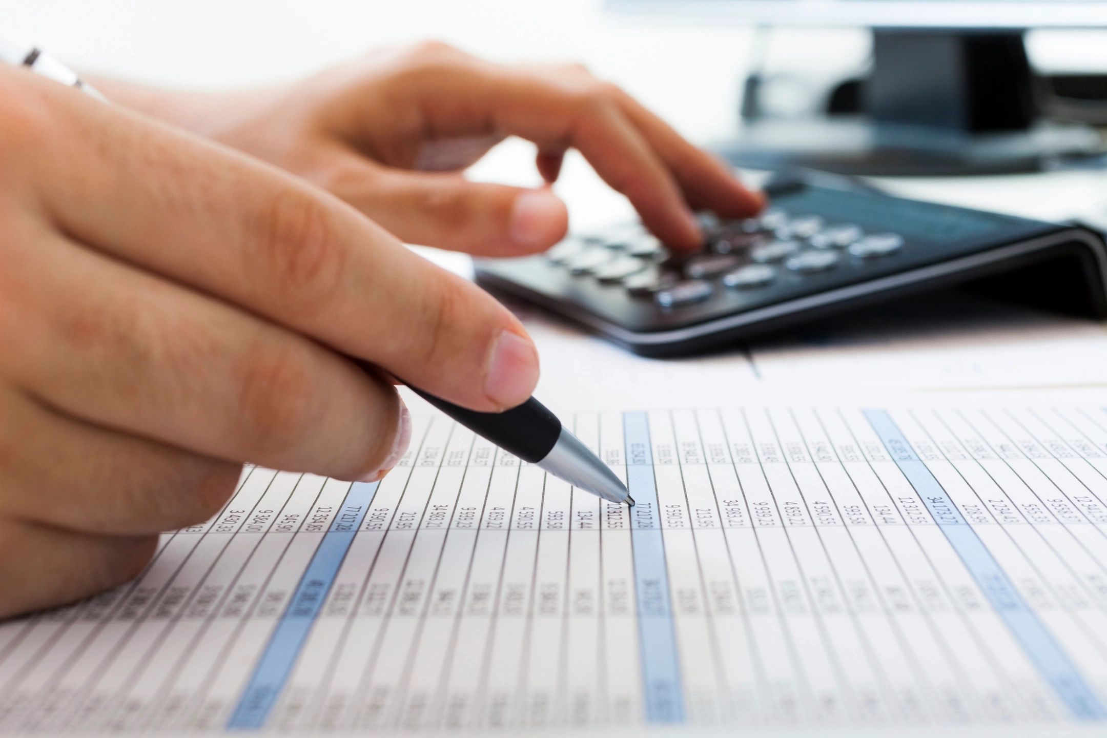 Accounting and bookkeeping financial spreadsheet